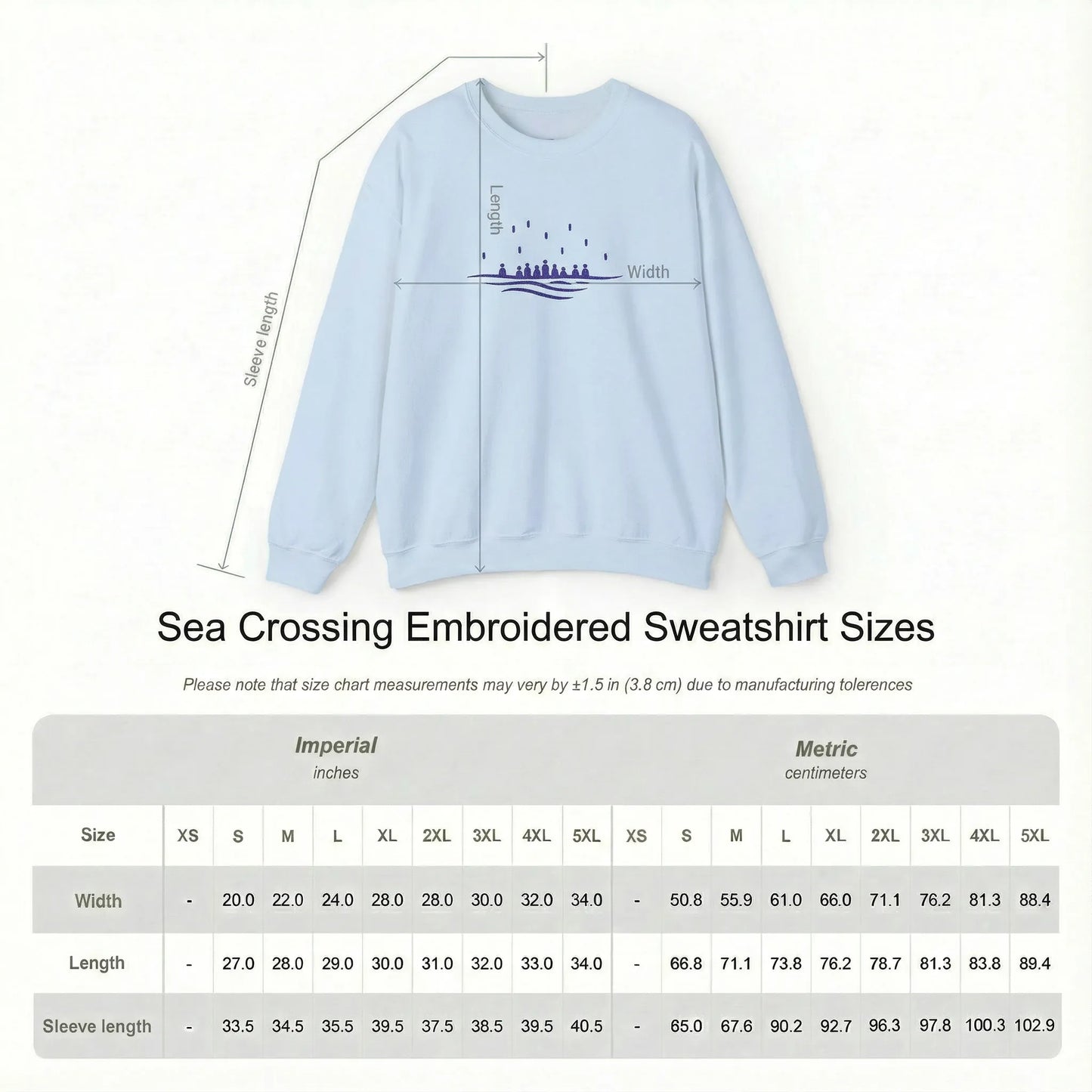 Sea Crossing Embroidered Sweatshirt
