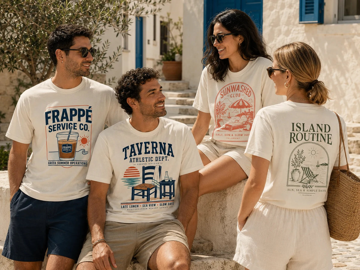 ToldPrint new arrivals featuring fresh Mediterranean summer graphic apparel