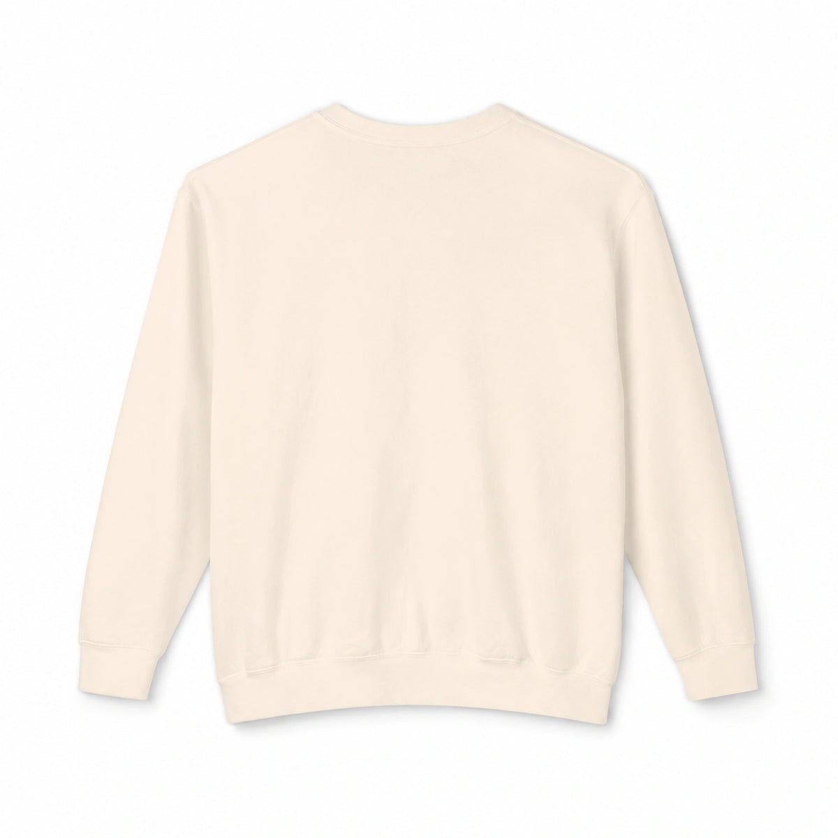 Clean back of the Ivory Tinos Dovecote Geometry lightweight crewneck sweatshirt with no back print