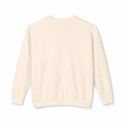 Clean back of the Ivory Tinos Dovecote Geometry lightweight crewneck sweatshirt with no back print