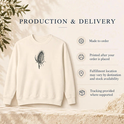Cardó Ivory lightweight crewneck production and delivery information: made to order, fulfillment routing and supported tracking