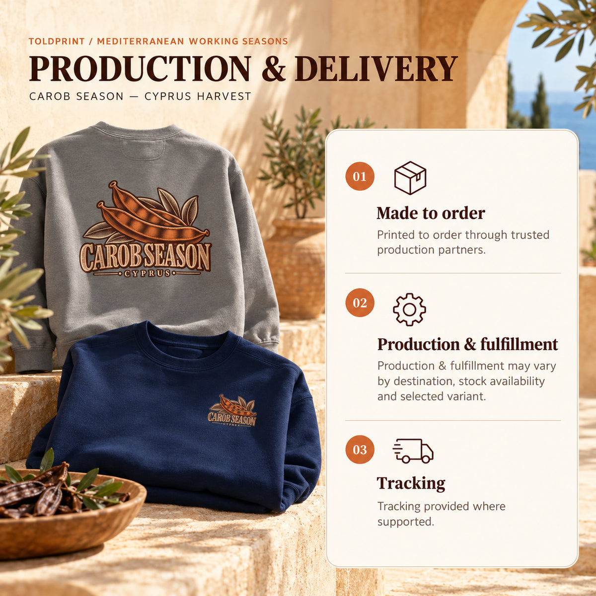 Carob Season Cyprus Harvest production and delivery information