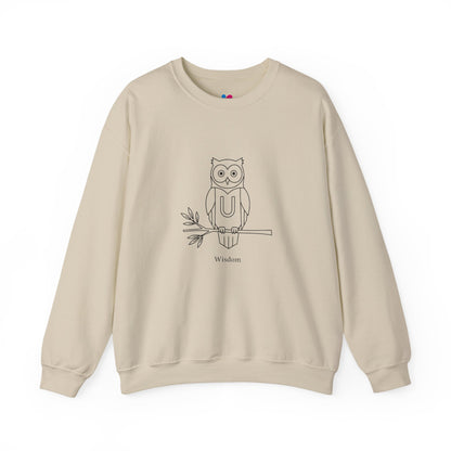 Owl-Themed Unisex Sweatshirt – Cozy Fall Crewneck, Nature Lover Pullover, Relaxed Fit Everyday Apparel
