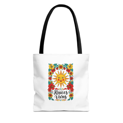 Raíces Vivas Vibrant Floral Sun Tote Bag – Eco-Friendly Shopping Bag, Colorful Festival & Beach Carryall