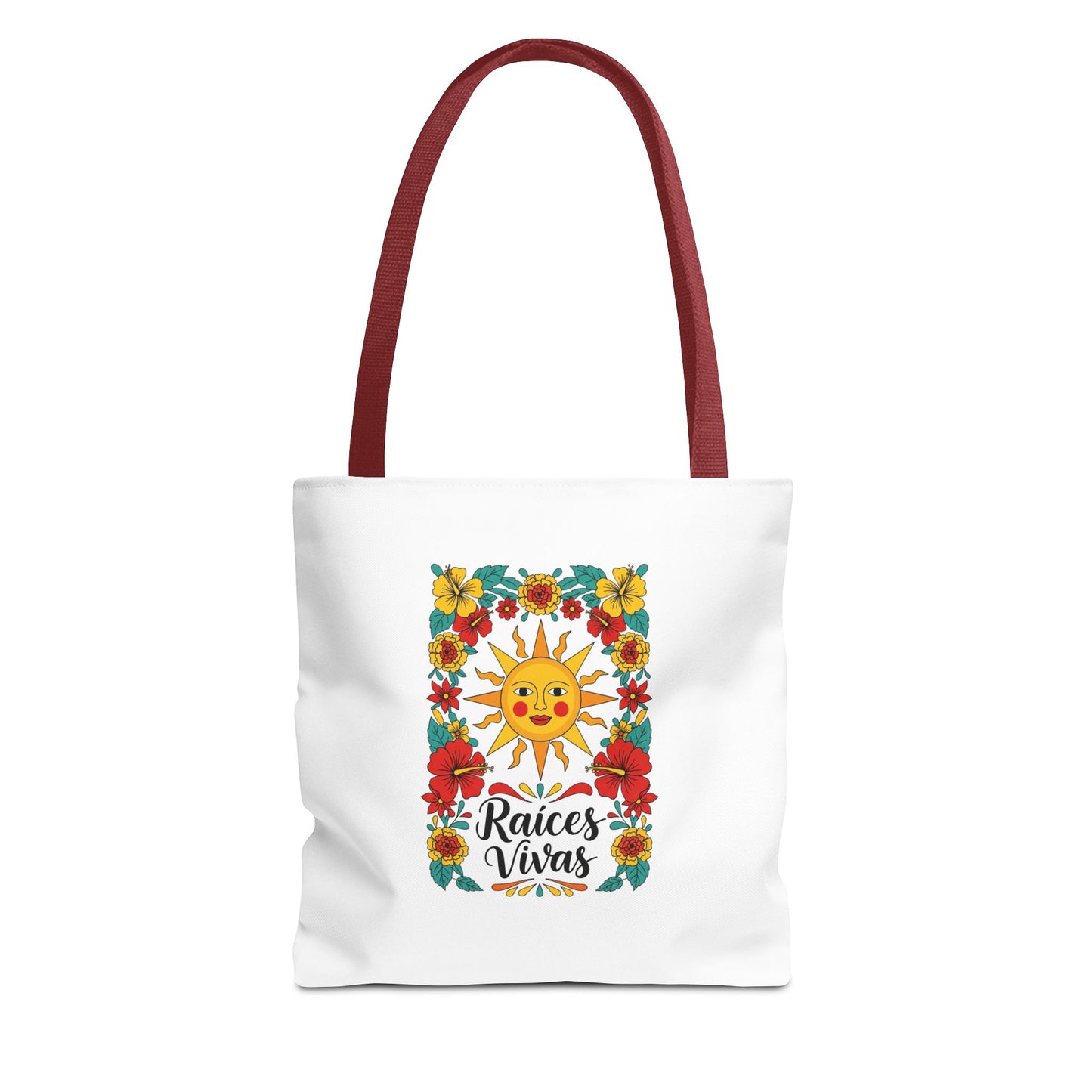 Raíces Vivas Vibrant Floral Sun Tote Bag – Eco-Friendly Shopping Bag, Colorful Festival & Beach Carryall