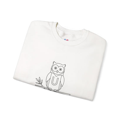 Owl-Themed Unisex Sweatshirt – Cozy Fall Crewneck, Nature Lover Pullover, Relaxed Fit Everyday Apparel