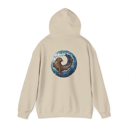 Monk Seal Embrace Hoodie – Cozy Unisex Pullover for Ocean Lovers