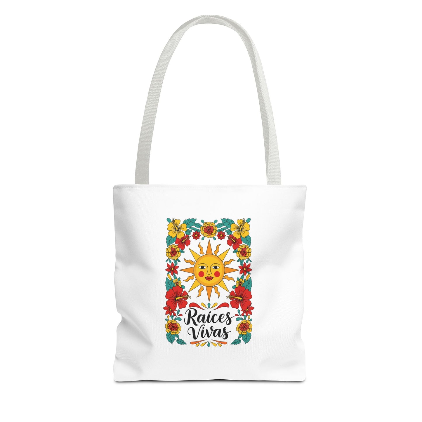 Raíces Vivas Vibrant Floral Sun Tote Bag – Eco-Friendly Shopping Bag, Colorful Festival & Beach Carryall