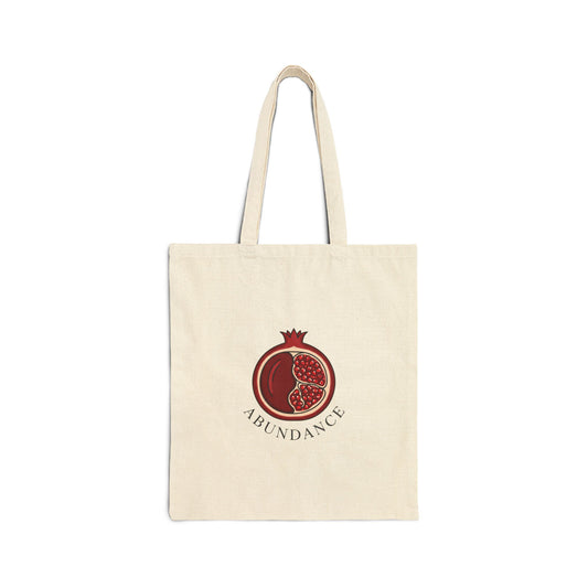 Pomegranate of Abundance Cotton Canvas Tote Bag – Eco-Friendly Shopping Bag, Reusable Grocery & Beach Tote
