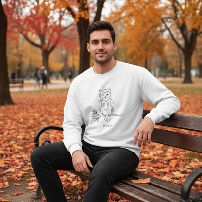Owl-Themed Unisex Sweatshirt – Cozy Fall Crewneck, Nature Lover Pullover, Relaxed Fit Everyday Apparel