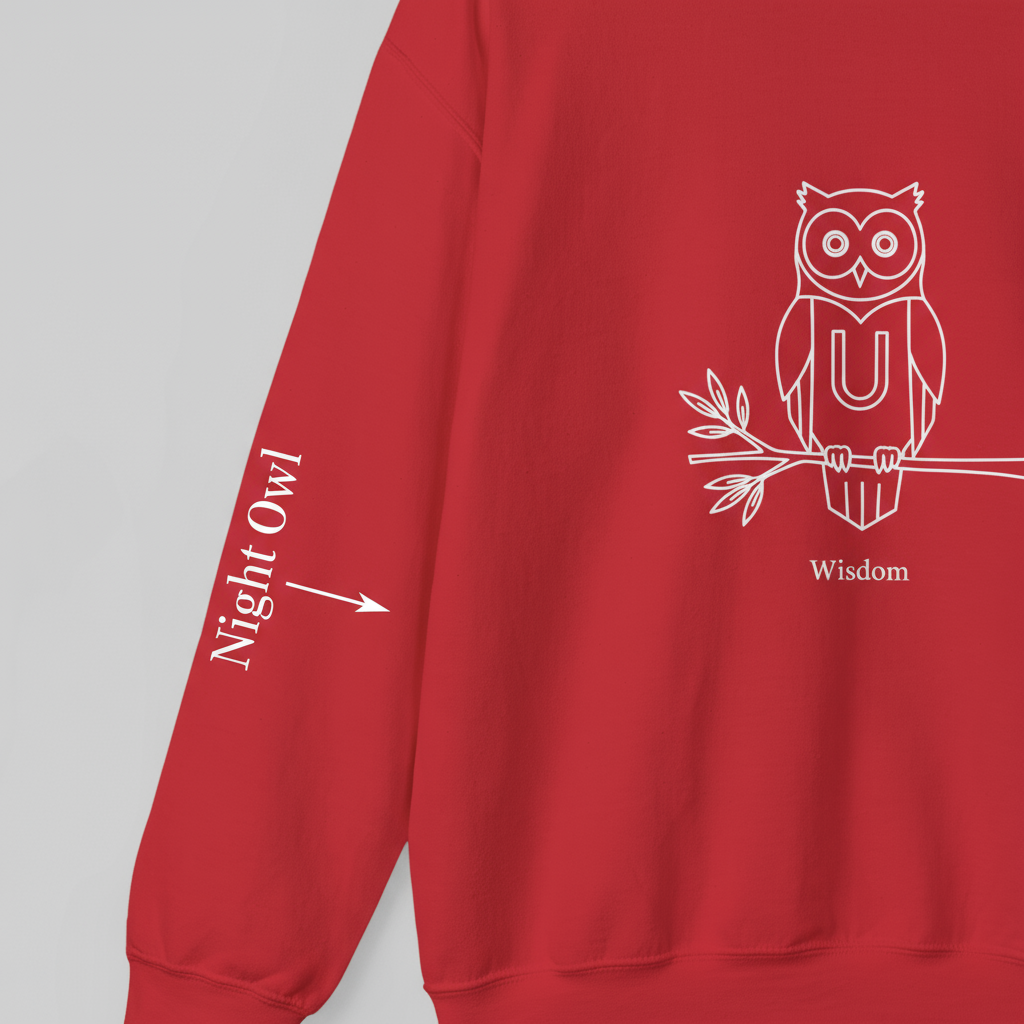 Owl-Themed Unisex Sweatshirt – Cozy Fall Crewneck, Nature Lover Pullover, Relaxed Fit Everyday Apparel