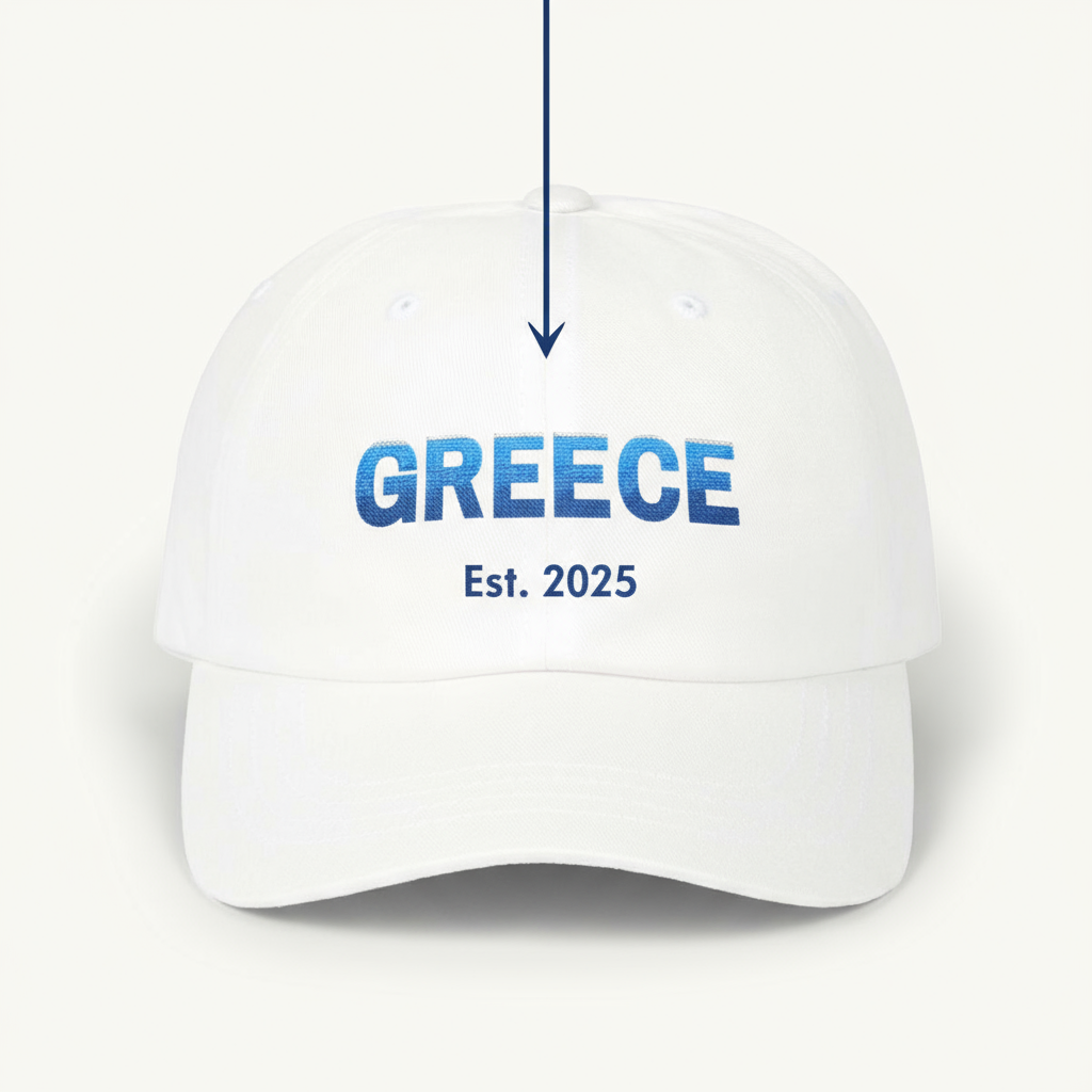 Greece Classic Dad Cap – Embroidered Cotton Travel Hat, Adjustable Summer Cap, Casual Unisex Outdoor Style