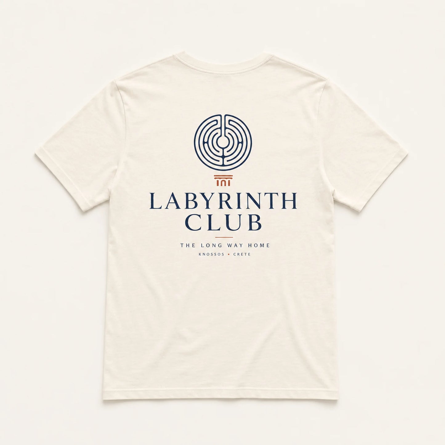 White t-shirt with 'Labyrinth Club' logo on a white background