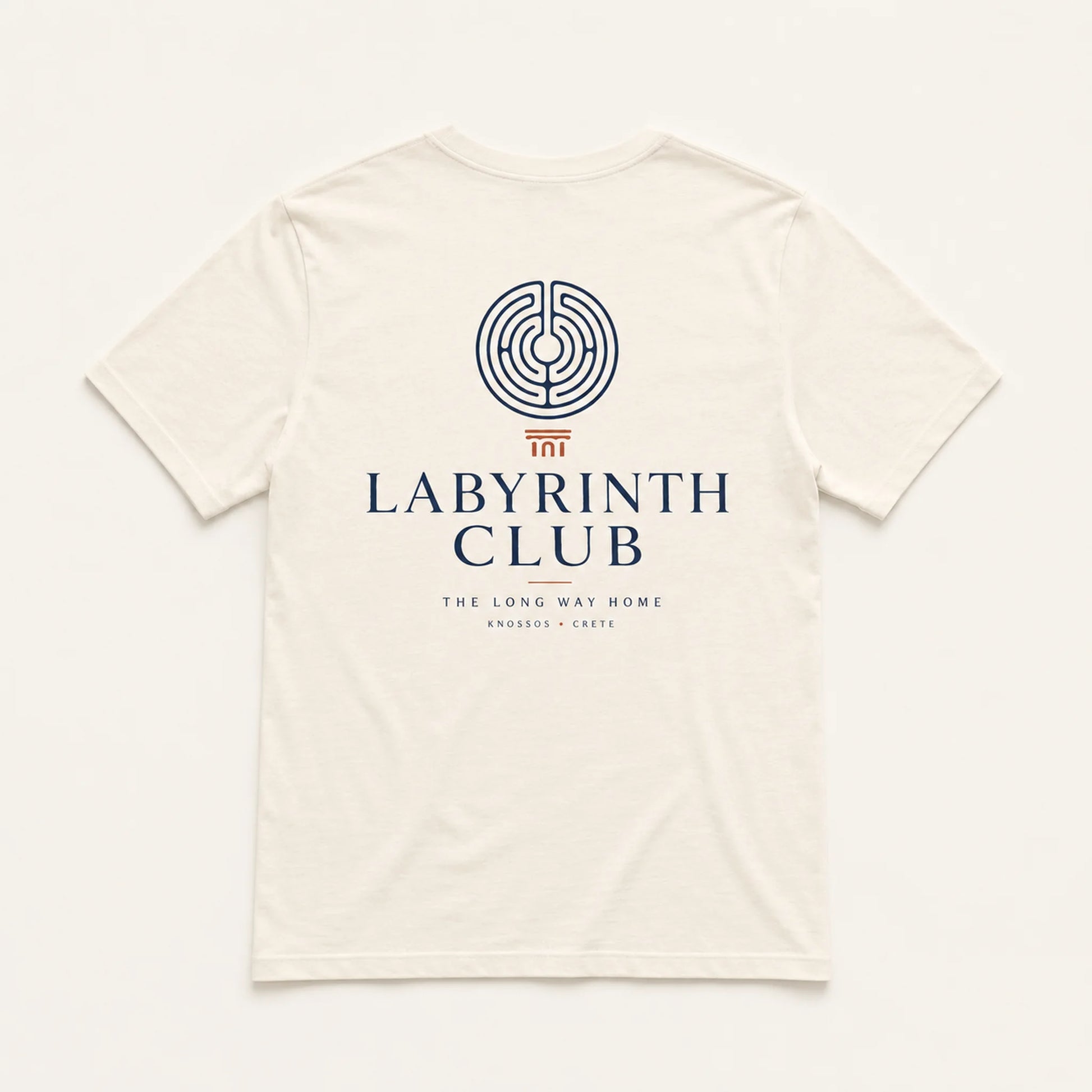 White t-shirt with 'Labyrinth Club' logo on a white background