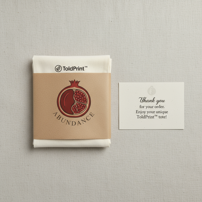 Pomegranate of Abundance Cotton Canvas Tote Bag – Eco-Friendly Shopping Bag, Reusable Grocery & Beach Tote