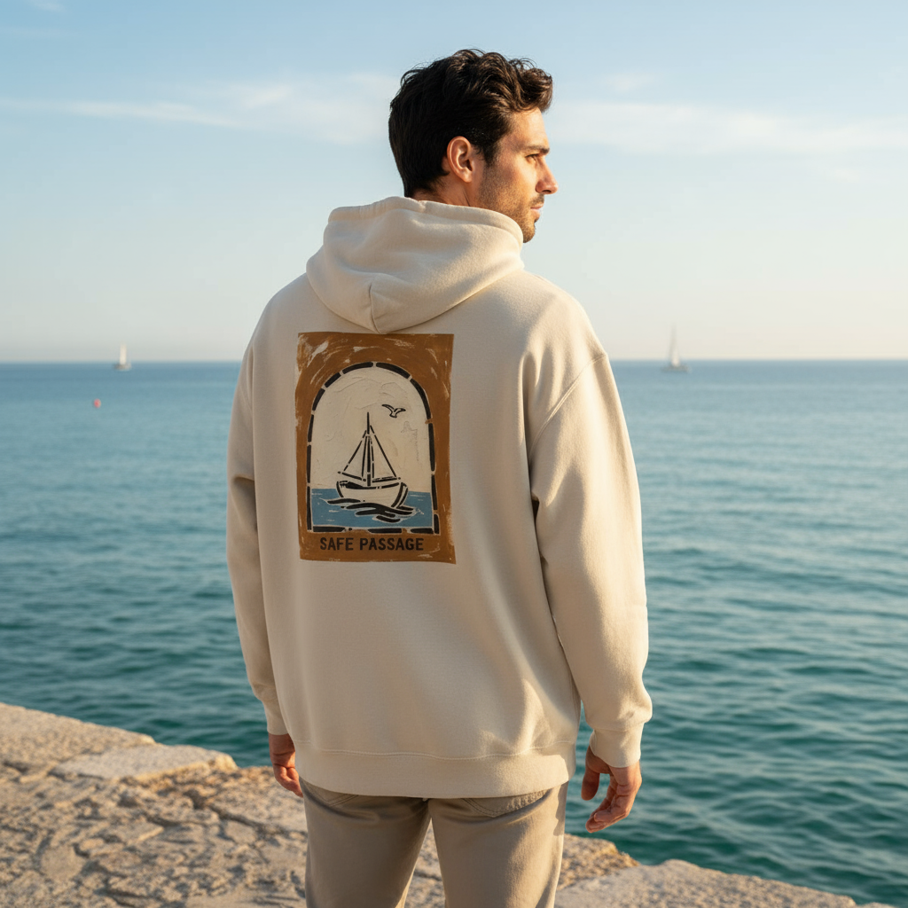 Safe Passage Hoodie - Unisex Sailing Sweatshirt, Nautical Travel Gift