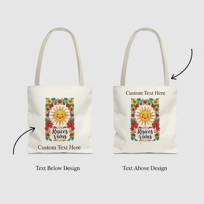 Raíces Vivas Vibrant Floral Sun Tote Bag – Eco-Friendly Shopping Bag, Colorful Festival & Beach Carryall