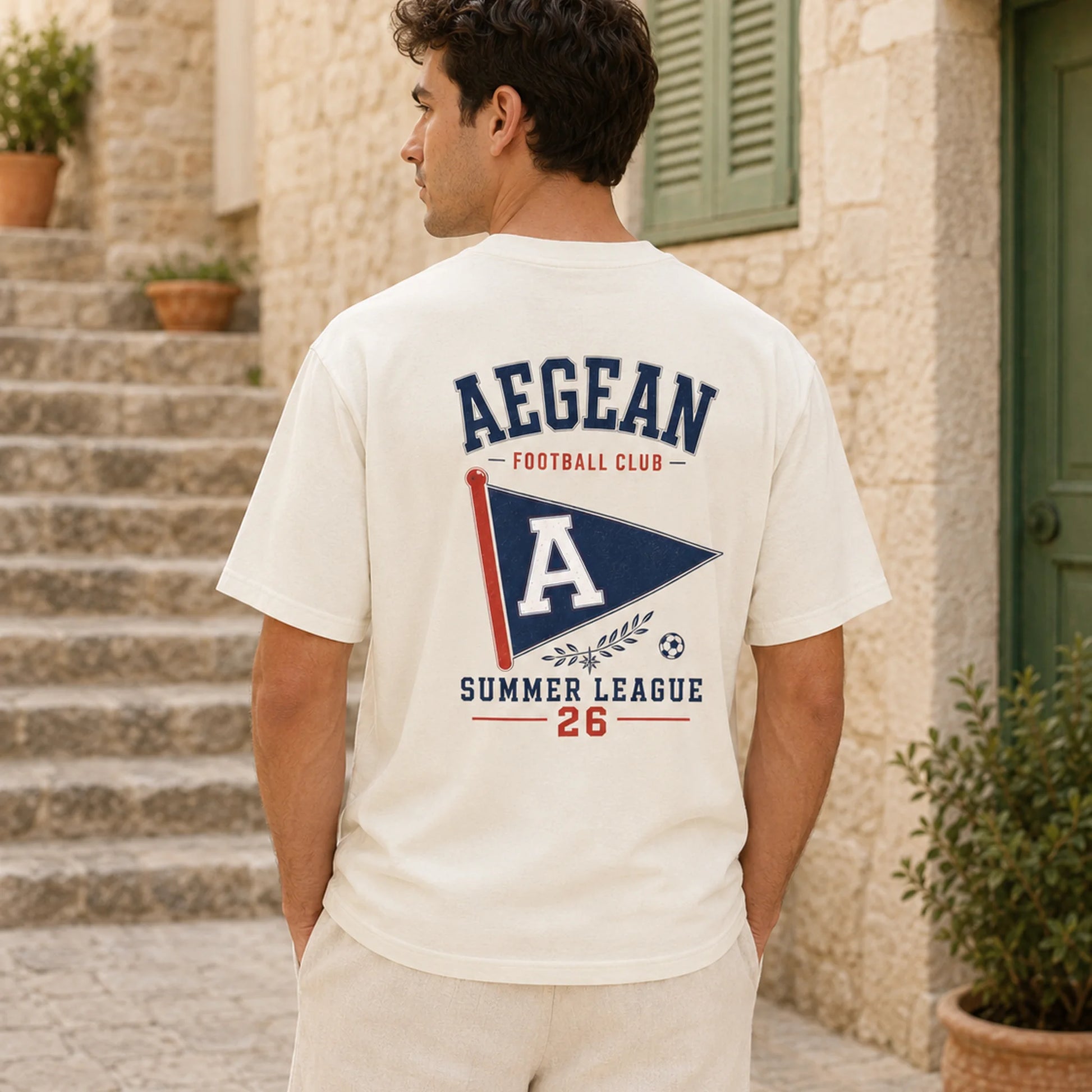 TP HERO: Butter Aegean Football Club oversized tee with Summer League back graphic