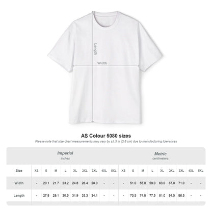 AS Colour 5080 oversized T-shirt size chart for Aegean Football Club Tee