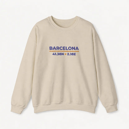 Sand Barcelona Coordinates Embroidered Sweatshirt product image showing the embroidered front design.