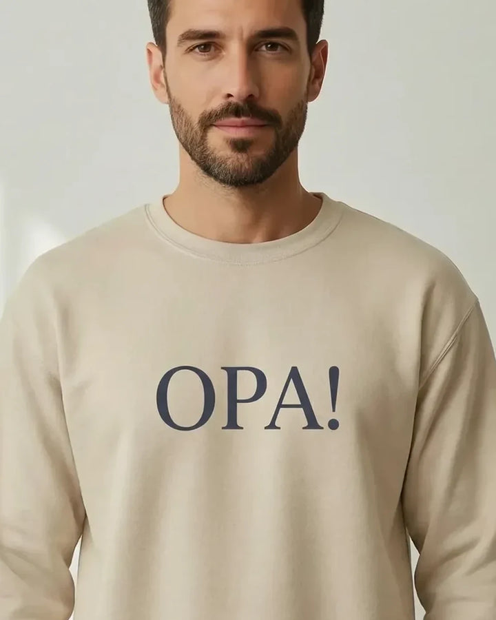 OPA Greek Sweatshirt, Greek Typography Design, Minimal Text Crewneck, Unisex Sweatshirt, ToldPrint Mediterranean graphic s...