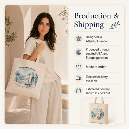 Greek Island Summer Canvas Tote Bag