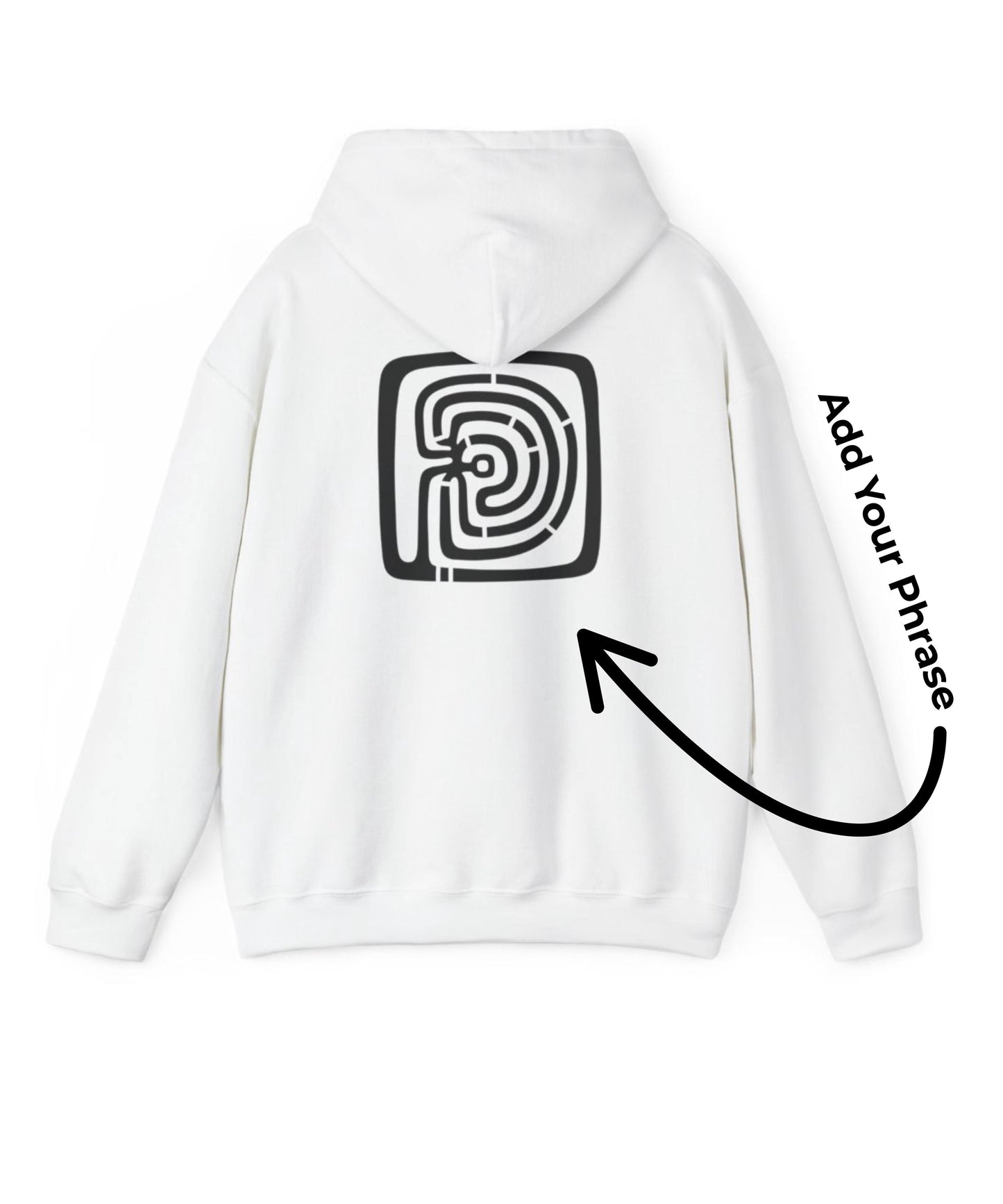 Labyrinth Hoodie – Unisex Minoan Sweatshirt with Custom Monogram & Back Text
