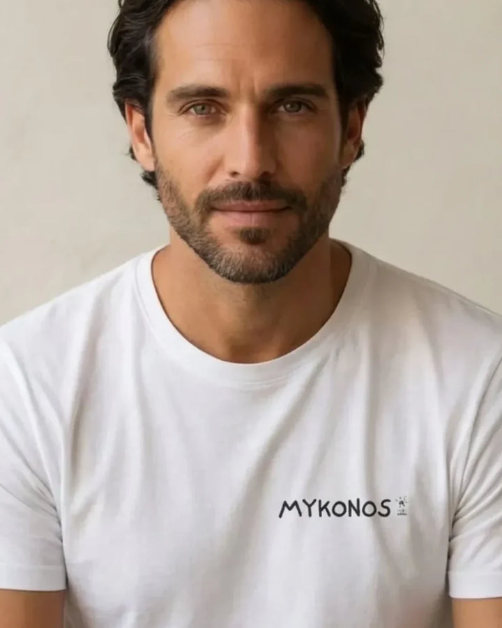 Mykonos Map T-Shirt, Minimal Island Design, Greece Travel Shirt, Unisex Summer Apparel, ToldPrint Mediterranean graphic t-...