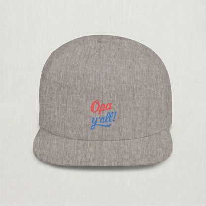 Gray cap with 'Opa y'all' text on a light gray background