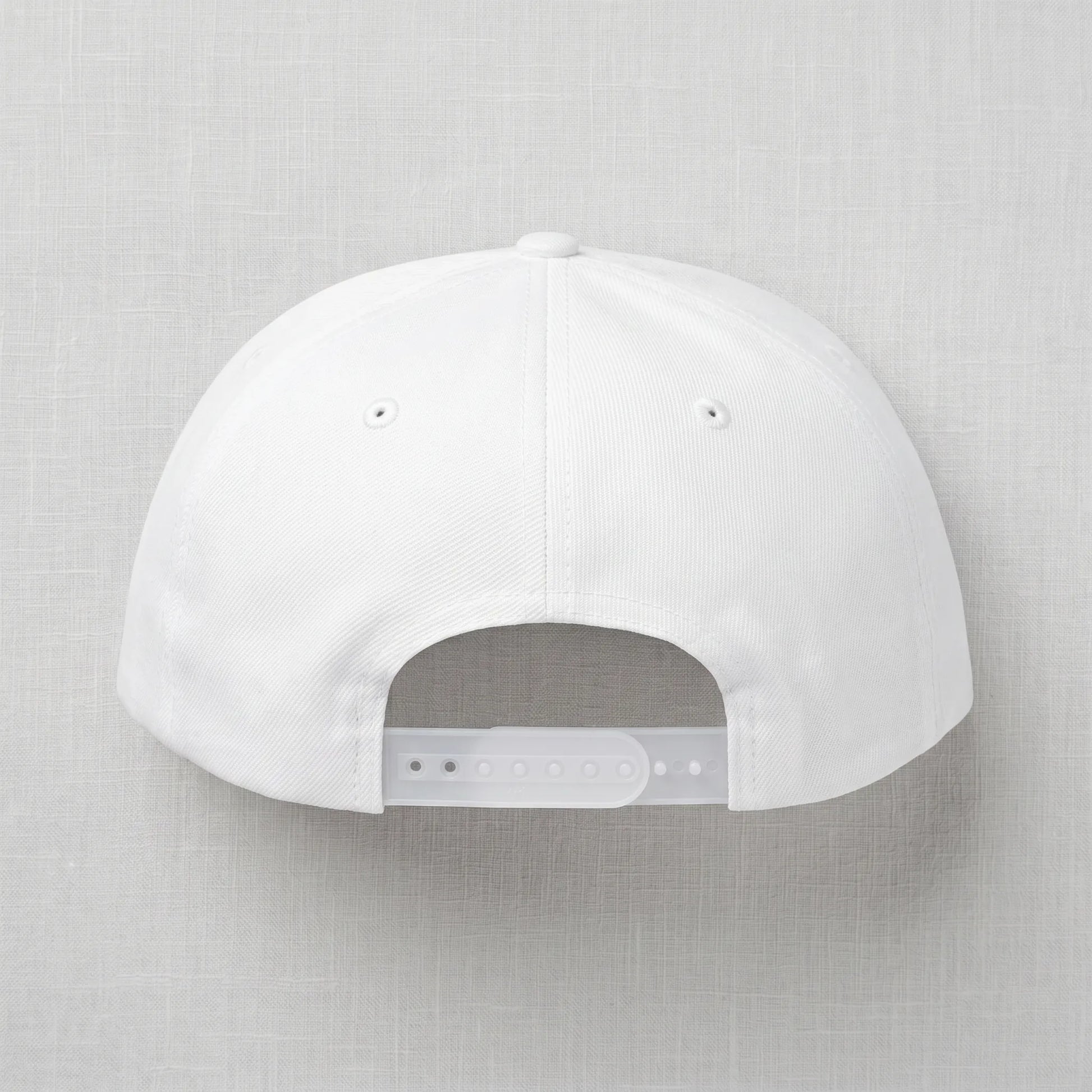 White cap on a light gray background