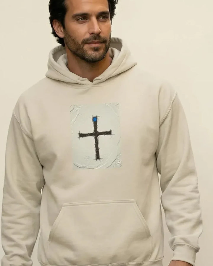 Pomos Idol Hoodie, Cypriot Heritage Symbol, Minimal Ancient Figurine Design, Unisex Hooded Sweatshirt, ToldPrint Mediterra...