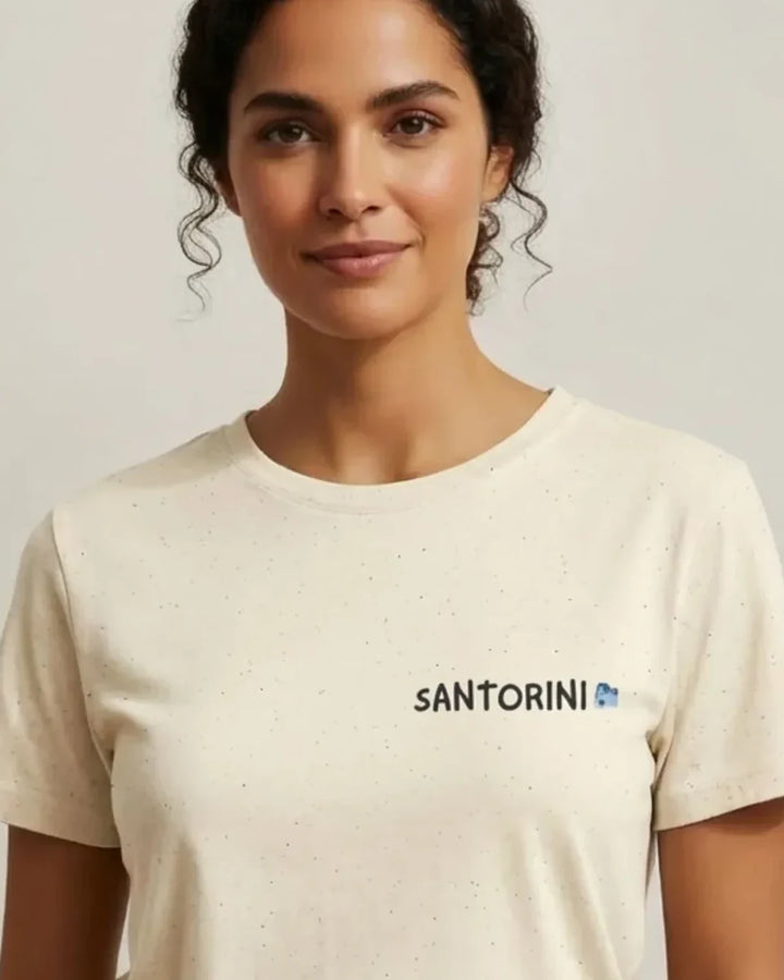 Santorini Map T-Shirt, Minimal Island Design, Greece Travel Shirt, Unisex Summer Apparel, ToldPrint Mediterranean graphic...