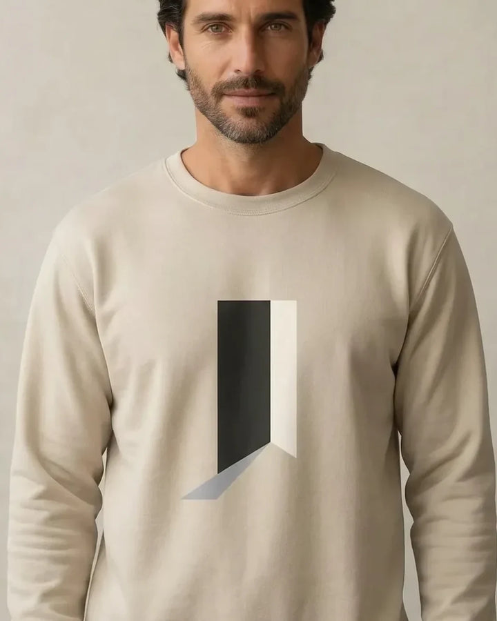 Minimal Threshold Embroidered Sweatshirt, Abstract Line Art, Mediterranean Aesthetic, Unisex Crewneck, ToldPrint Mediterra...