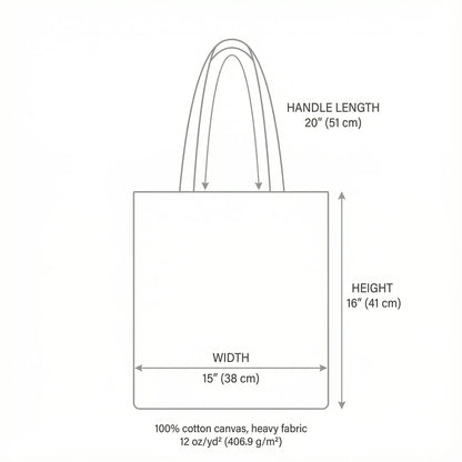 Tote bag size and dimensions chart for Liberty Bags OAD113.