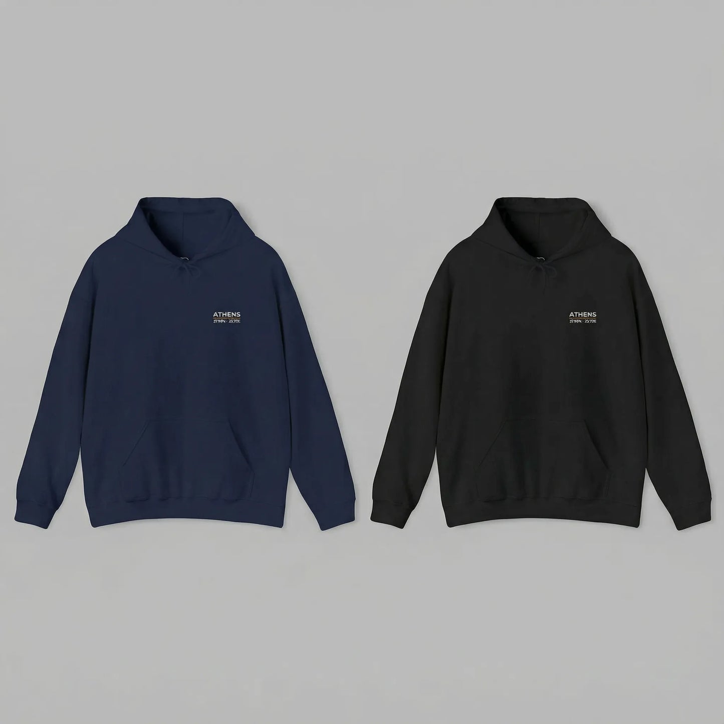 Athens coordinates hoodie available in navy and black colors