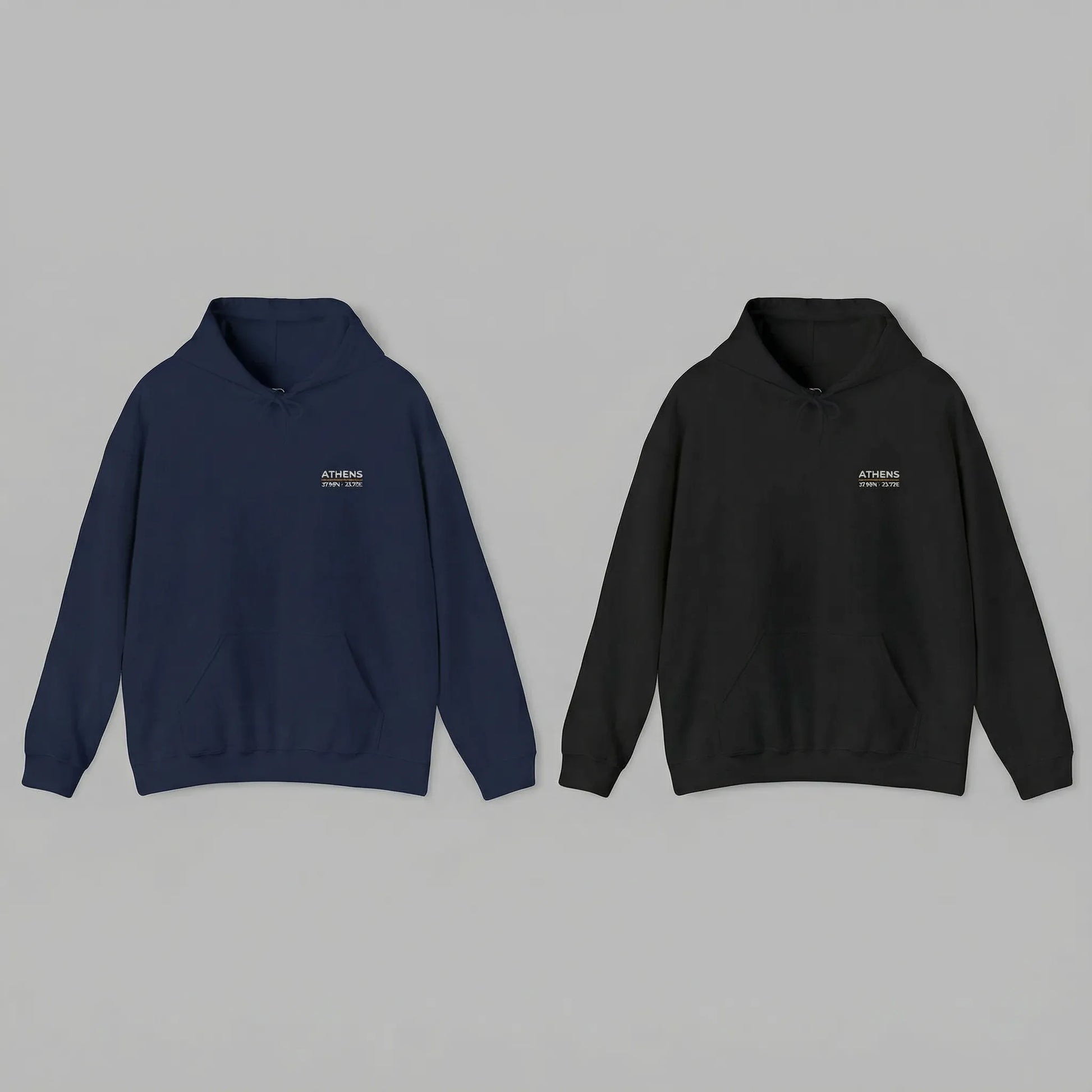 Athens coordinates hoodie available in navy and black colors