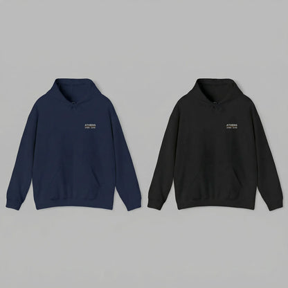 Athens coordinates hoodie available in navy and black colors