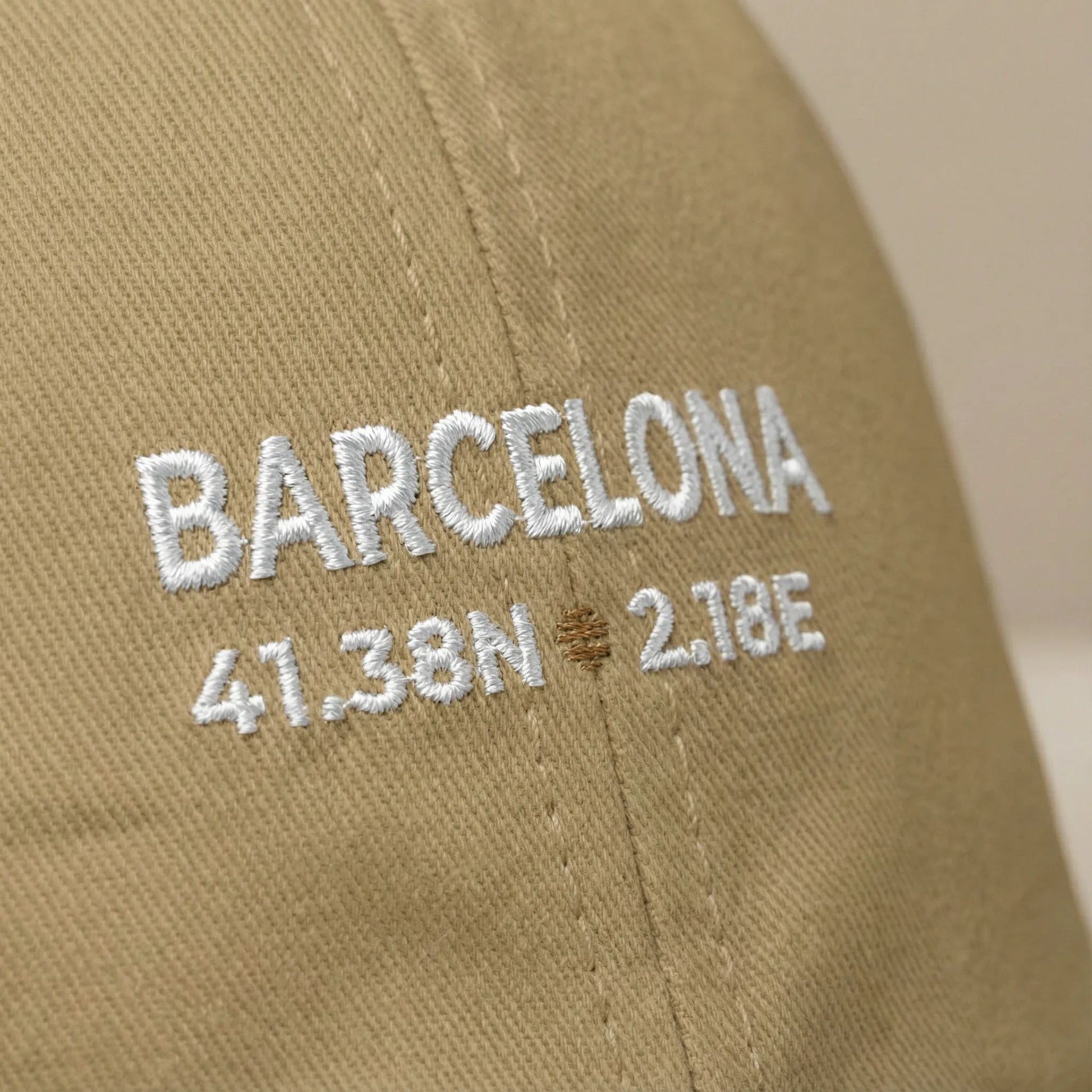 macro close-up of the Barcelona Coordinates Dad cap