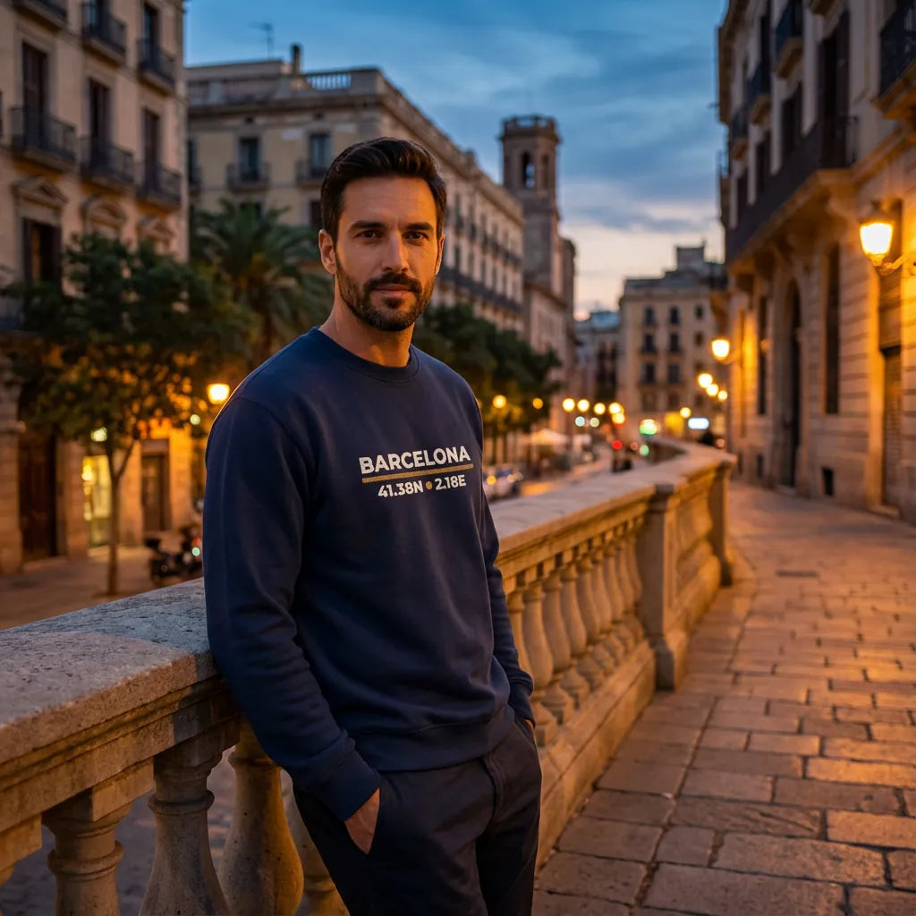 Barcelona Coordinates Night Sweatshirt