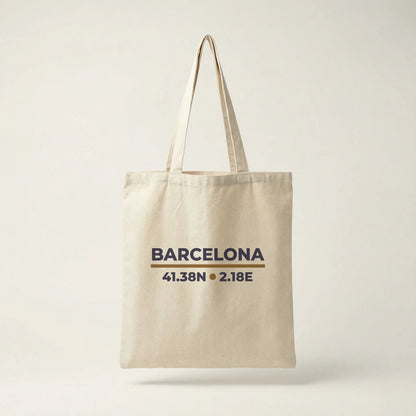 Barcelona Coordinates Tote Bag