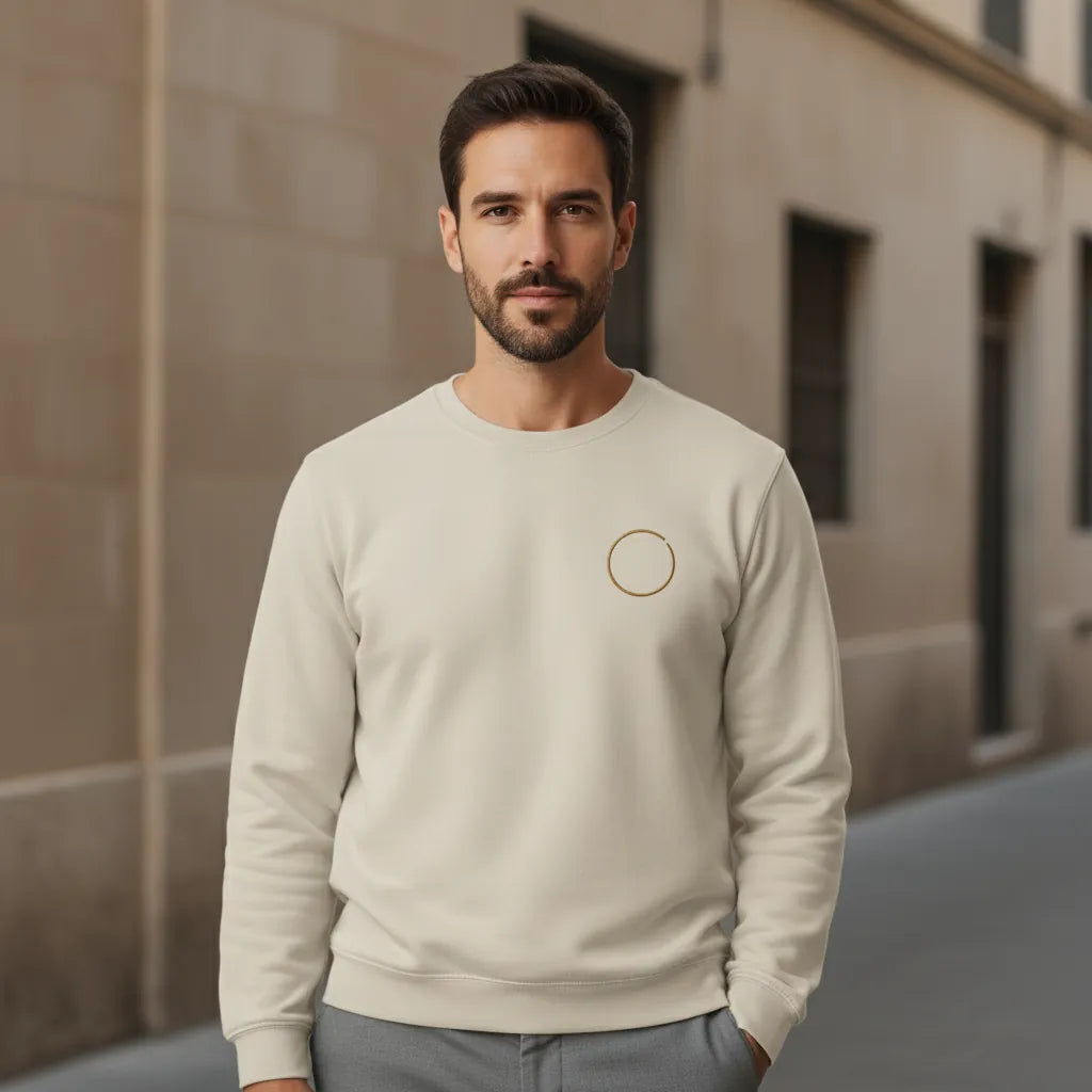 Abstract Circle Embroidered Sweatshirt