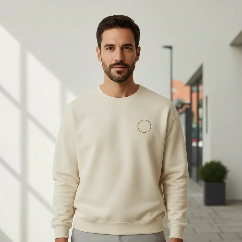 Abstract Circle Embroidered Sweatshirt