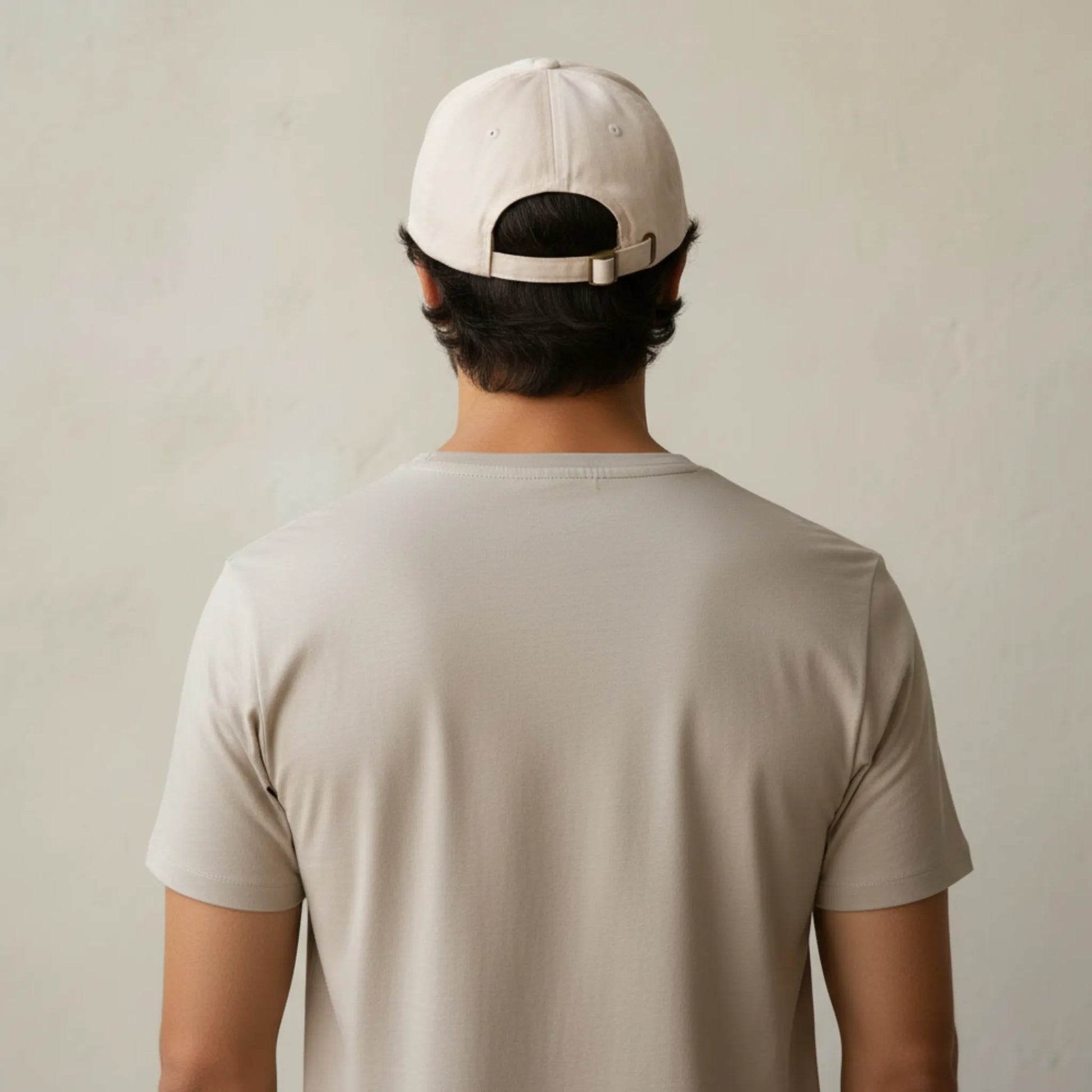 Back view of Greece Classic dad cap with adjustable metal buckle strap