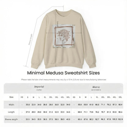 Size Chart of Sand Minimal Medusa sweatshirt 