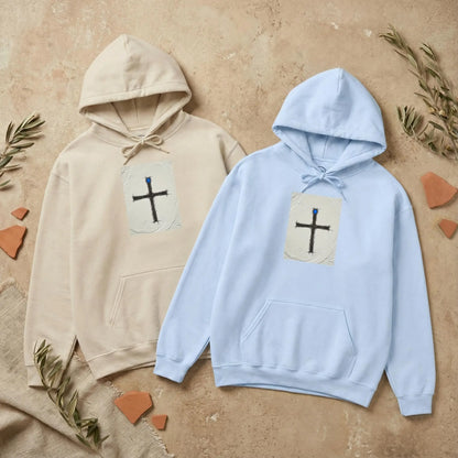 Colorway grid of Pomos Idol hoodie in Sand and Light Blue