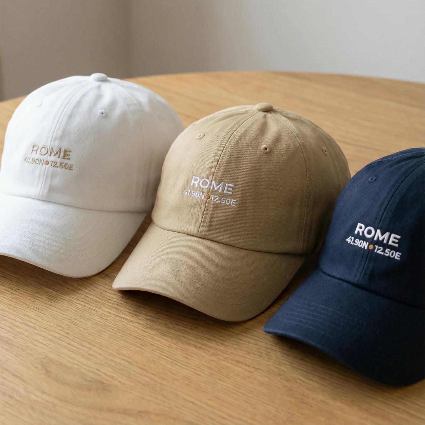 Rome coordinates dad cap available colors shown in flat lay