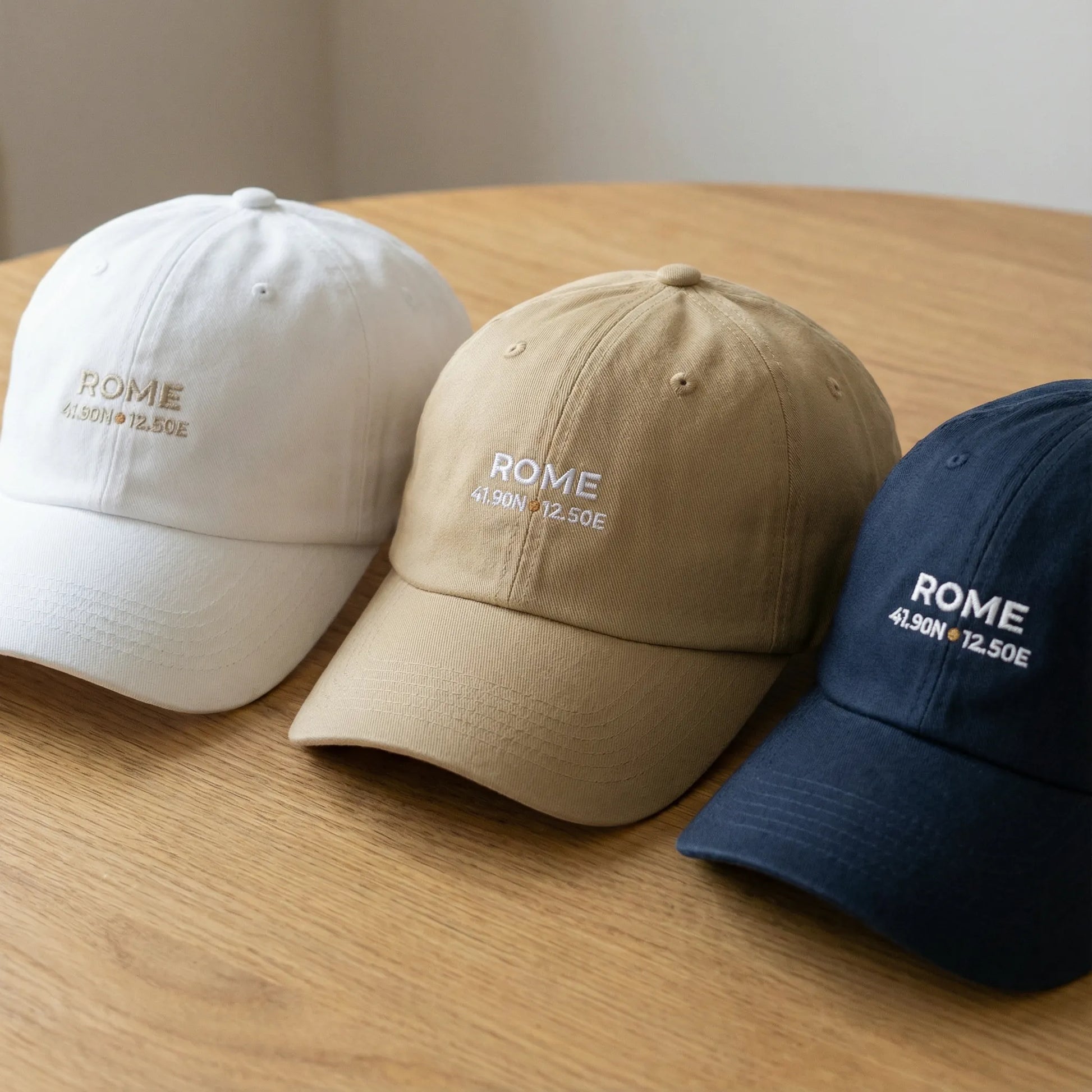 Rome coordinates dad cap available colors shown in flat lay