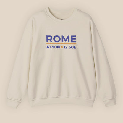 Sand Rome coordinates embroidered sweatshirt flat lay, front view