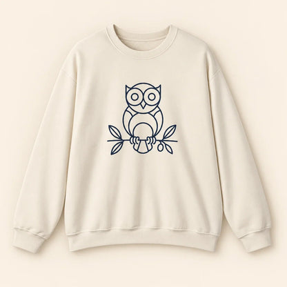 Owl Wisdom Sweatshirt Sand - clean product card mockup