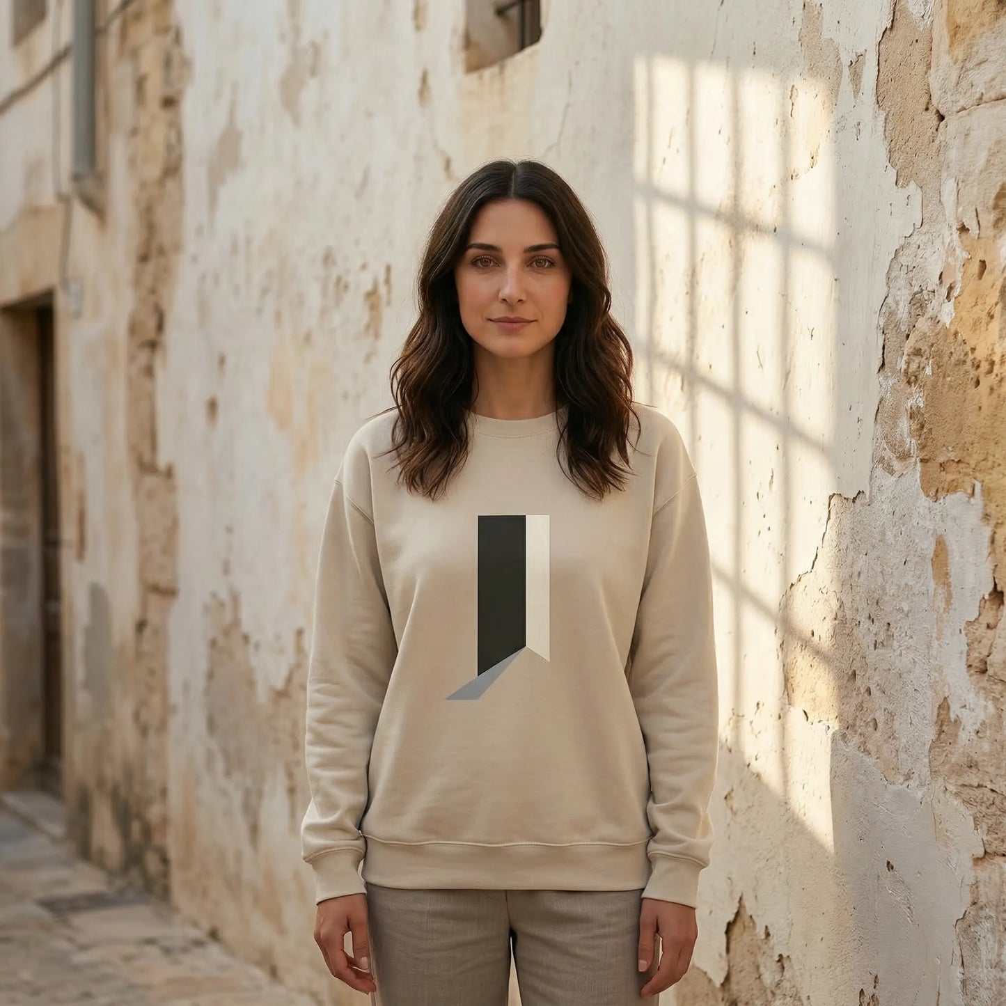 Minimal Threshold Embroidered Sweatshirt